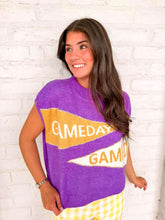 Load image into Gallery viewer, Happy Gameday Purple Knit Sweater