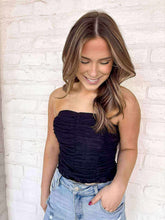 Load image into Gallery viewer, One Day At A Time Strapless Black Top