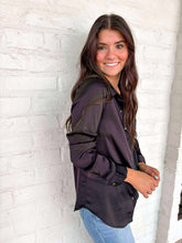 Load image into Gallery viewer, Search For More Black Satin Top
