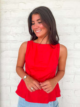 Load image into Gallery viewer, THML Peplum Pose Red Top
