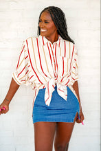 Load image into Gallery viewer, Can’t Keep Up Camel Stripe Top