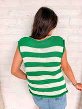 Load image into Gallery viewer, Here We Go Green Stripe Top
