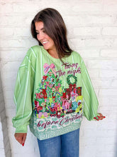 Load image into Gallery viewer, Queen Of Sparkles Light Green 'Twas the Night Before Christmas' Tree Scene Sweatshirt