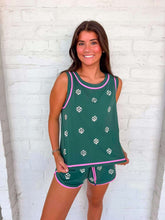 Load image into Gallery viewer, Queen of Sparkles Charcoal Evergreen Rhinestone Active Tank
