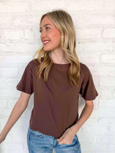Load image into Gallery viewer, Fill My Cup Cropped Brown Tee