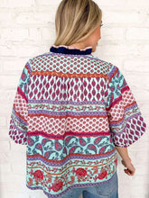 Load image into Gallery viewer, Flower Power Turquoise Multi Print Top