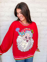 Load image into Gallery viewer, Queen Of Sparkles Red Multi Hat Metallic Santa Sweatshirt