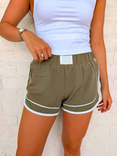 Load image into Gallery viewer, Easy Breezy Olive Athletic Shorts