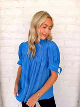 Load image into Gallery viewer, Seersucker Sweetness Blue Top