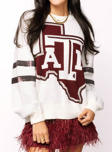 Queen Of Sparkles Texas A&M Mascot Oversized Sweatshirt