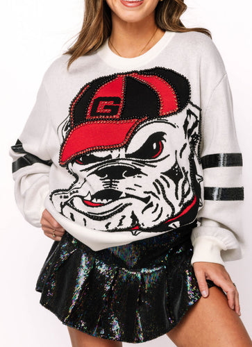 Queen Of Sparkles UGA Mascot Oversized Sweater