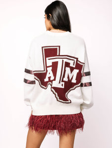 Queen Of Sparkles Texas A&M Mascot Oversized Sweatshirt