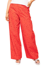 Load image into Gallery viewer, Queen Of Sparkles Red Wide Leg Rhinestone Jean