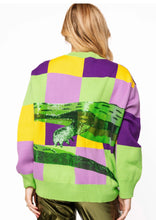 Load image into Gallery viewer, Queen Of Sparkles Mardi Gras Checkered Alligator Queen Sweater