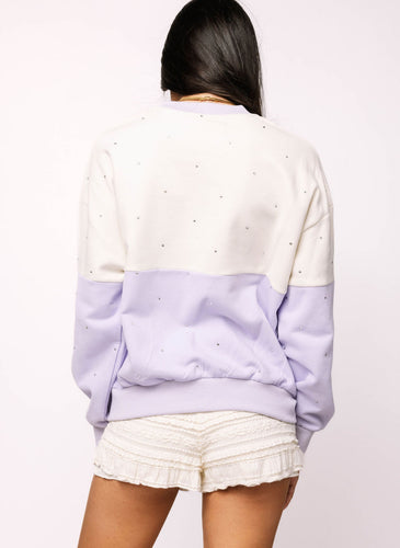 Queen Of Sparkles LSU Pastel Two Tone Sweatshirt