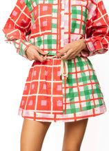 Load image into Gallery viewer, Queen Of Sparkled Red, Green, Ivory Plaid Skort