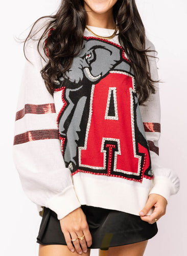 Queen Of Sparkles Alabama Mascot Oversized Sweatshirt