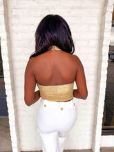 Load image into Gallery viewer, Shine Bright Gold Halter Top