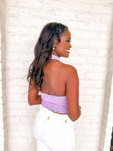 Load image into Gallery viewer, Shine Bright Purple Halter Top