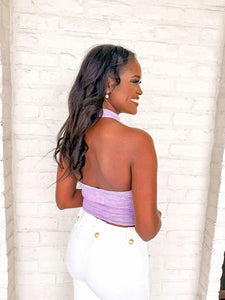 Shine Bright Purple Halter Top