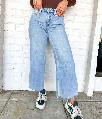 For The Last One High Rise Crop Wide Leg Denim