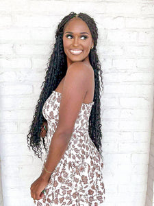 Call Me Up Mocha Smocked Dress