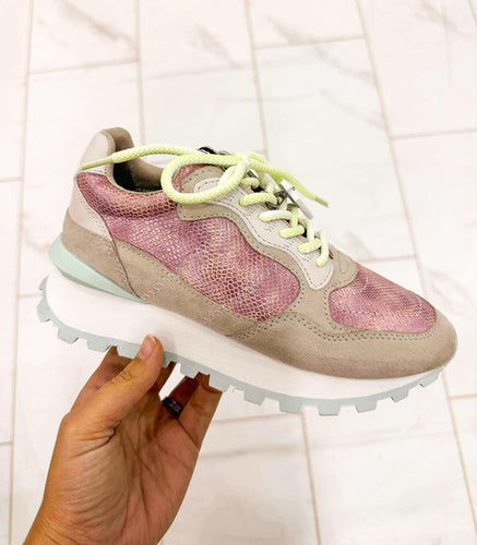 Phoebe Pink Snake Sneaker