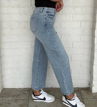 Load image into Gallery viewer, Reach Out Light High Rise Crop Wide Jean