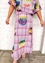 Load image into Gallery viewer, Queen Of Sparkles Lavender Plaid Easter Egg Cotton Maxi Skirt