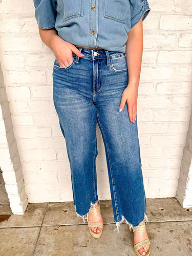 Delightful Ways High Rise Crop Wide Leg Jean