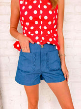 Load image into Gallery viewer, The Colette Scallop Indigo Shorts