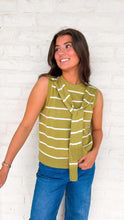 Load image into Gallery viewer, Trendy Stripe Chartreuse Top