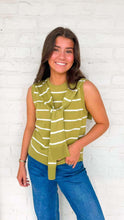 Load image into Gallery viewer, Trendy Stripe Chartreuse Top