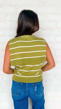 Load image into Gallery viewer, Trendy Stripe Chartreuse Top