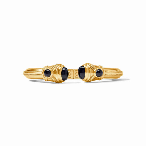 Julie Vos Cannes Demi Cuff - women wearing gold with black crystal 