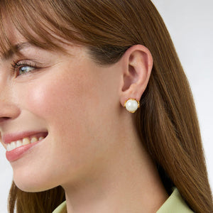 Julie Vos Penelope Medium Pearl Gold Stud