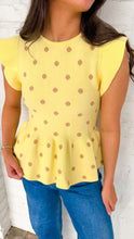 Load image into Gallery viewer, Polka Dot Power Yellow Top