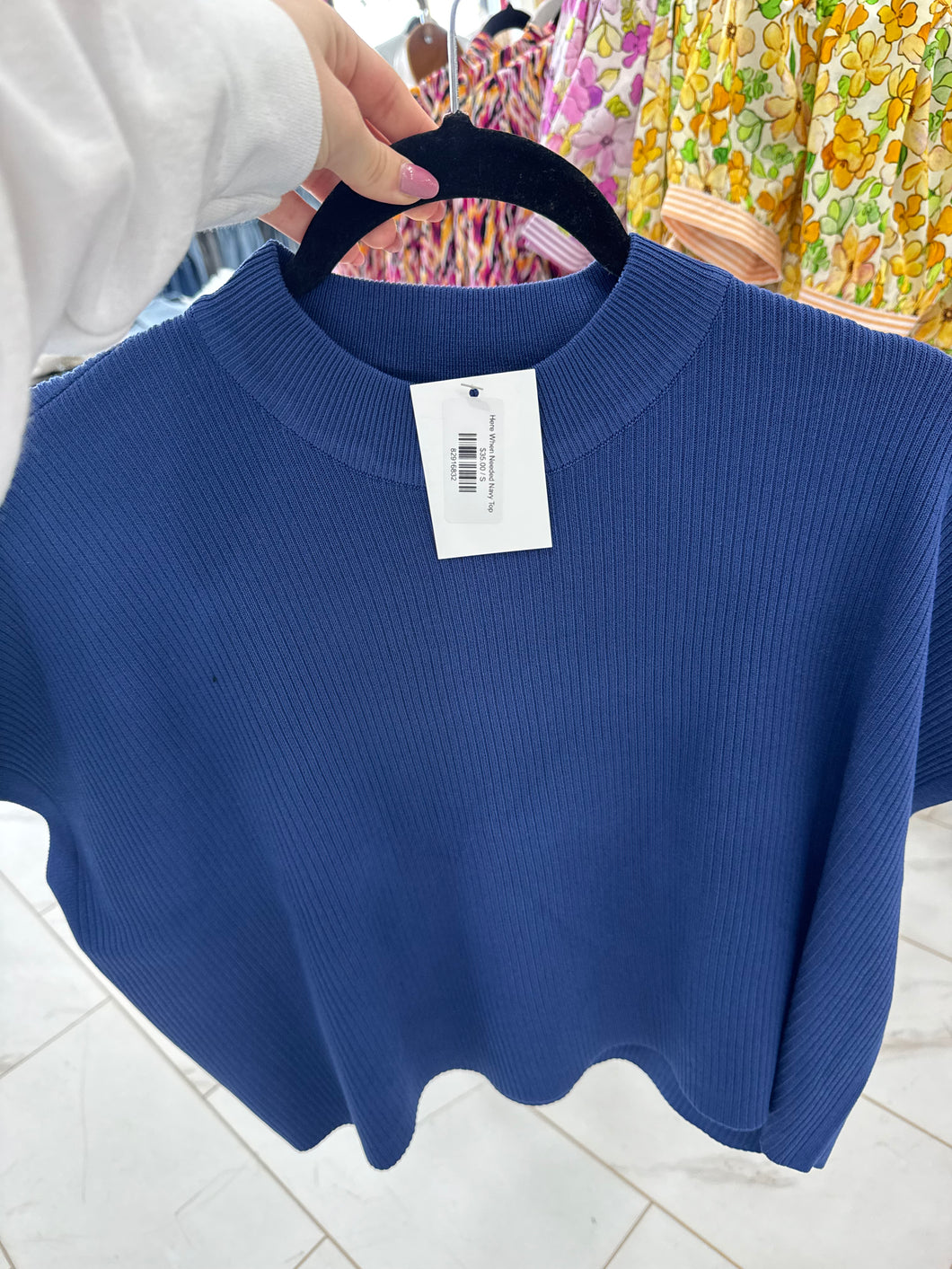 Here When Needed Navy Top