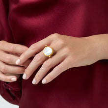 Load image into Gallery viewer, Julie Vos Coin Revolving Mother of Pearl Ring Size 7