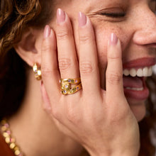Load image into Gallery viewer, Julie Vos Rainbow Infinity Gold Ring Champagne Radiance
