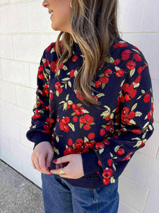 Queen Of Sparkles Navy Cranberries Sweater