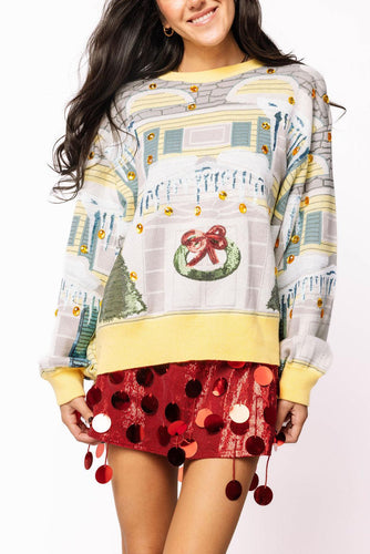 Queen Of Sparkles Yellow Trim Griswold House Sweatshirt