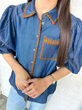 Load image into Gallery viewer, THML Feel It Coming Dark Blue Top