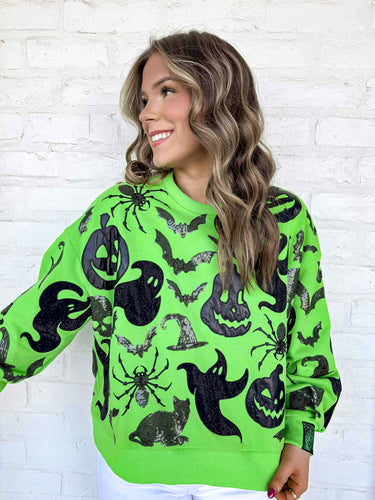 Queen Of Sparkles Green & Black Icon Sweatshirt