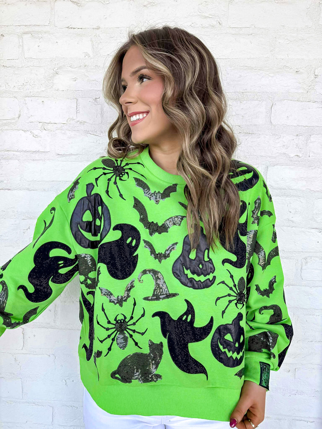 Queen Of Sparkles Green & Black Icon Sweatshirt