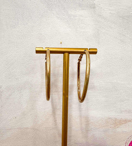 Gold Worn Look Hoop Earrings