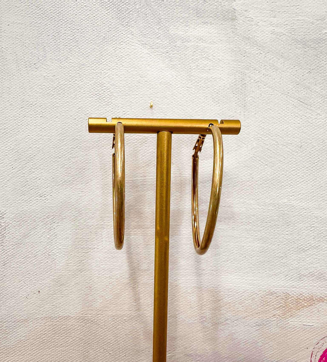 Gold Worn Look Hoop Earrings