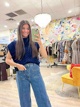 Load image into Gallery viewer, Notice Me Navy Top