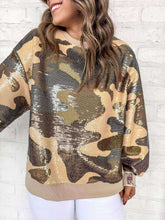 Load image into Gallery viewer, Queen Of Sparkles Camo Full Sequin Green Sweatshirt
