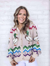 Load image into Gallery viewer, Queen Of Sparkles Multi Zig Zag Duck Cardigan